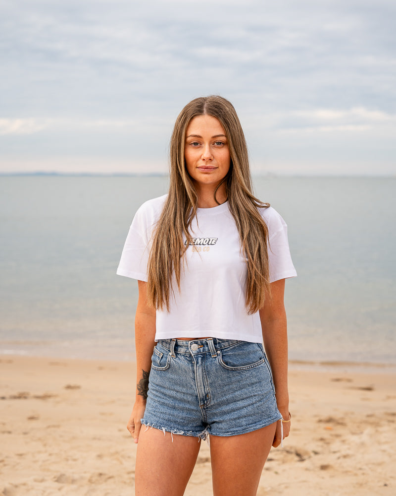 LADIES WHITE CROP