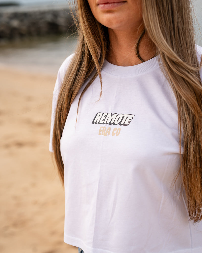 LADIES WHITE CROP
