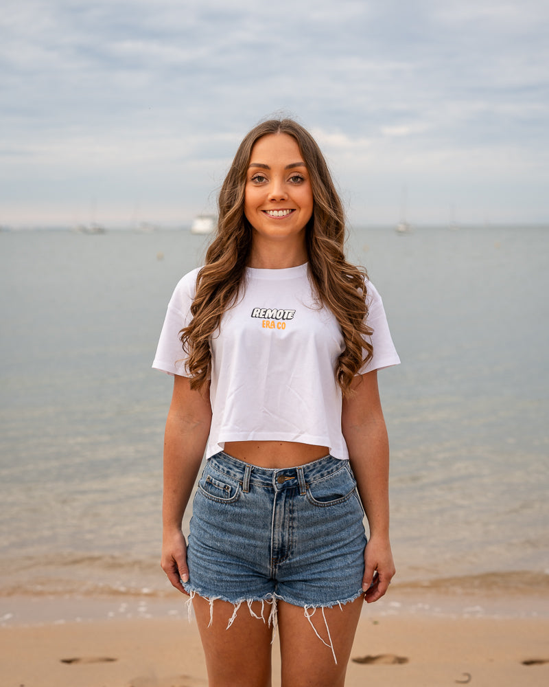 LADIES WHITE CROP