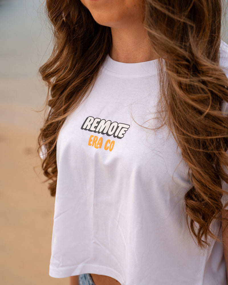 LADIES WHITE CROP
